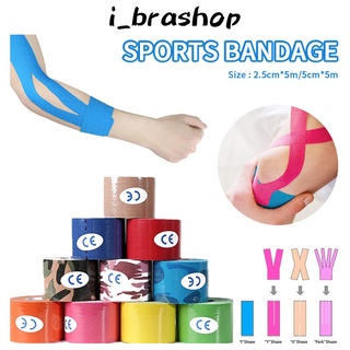 i_brashop ผ้าพันแผลรองรับข้อต่อเทปสําหรับเล่นกีฬา 5 สี สายรัดข้อศอกข้อศอกผ้าฝ้ายสีขาวป้องกันลิลลี่สําหรับเล่นกีฬา BAD53