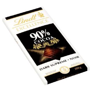 ของแท้**Lindt Excellence 90% Cocoa Dark Supreme Noir Dark Chocolate ลินด์ ดาร์ก90% คาเคา (ช็อกโกแลต)