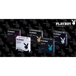 ถุงยางอนามัย PLAYBOY / แพ็คสวยงาม + ไม่ระบุชื่อสินค้าหน้ากล่อง