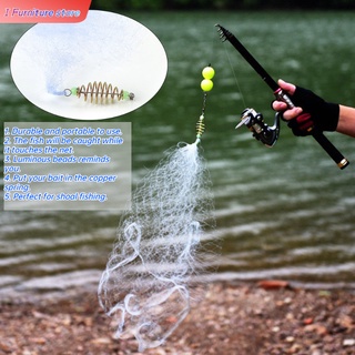 4pcs Durable Copper Spring Fishing Net with Luminous Beads Accessories For Night