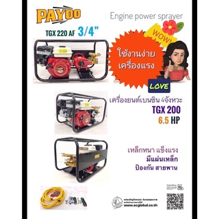 เครื่องยนต์ 6.5HP ชนปั๊มพ่นยาสามสูบ 6หุน รุ่นพายุ (TGX220 AF3/4)