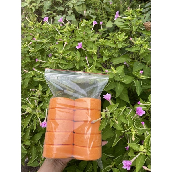 🥕สบู่แครอทฟิลิปแท้ อัดก้อน ขนาด 1 กก มี 10 ก้อน🥕 แถมถุงตีฟอง