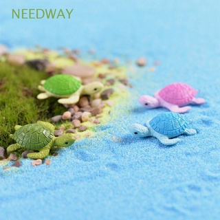 NEEDWAY 4Pieces Miniatures Cartoon Fairy Garden Micro Landscape DIY Moss Resin Mini Statue Tortoise Home Bonsai Decor/Multicolor