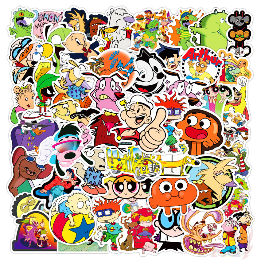 ❉ Mixed Classical Anime Comics Games Series 01 - 90s 00s Memory Cartoon Character สติ๊กเกอร์ ❉ 50Pcs