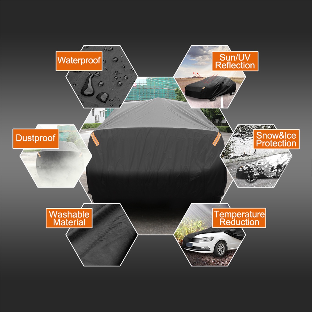 X Autohaux Full Car Covers Universal Outdoor Indoor Auto Cover ...