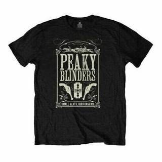 เสื้อยืดลําลอง คอกลม แขนสั้น พิมพ์ลาย Peaky Blinders Soundtrack สีดํา สําหรับผู้ชายSize S-5XL