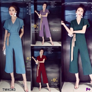 4343 Jumpsuit จั้มสูทขายาวแต่งโบว์