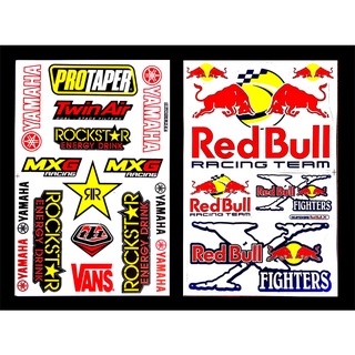 RedBull Team Rockstar สติ๊กเกอร์Racing สติ๊กเกอร์ติดรถ สติ๊กเกอร์แต่งรถมอเตอร์ไซค์ บิ๊กไบค์ ติดรถยนต์ หมวกกันน็อค