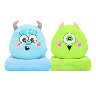 Disney Pixar ลิขสิทธิ์แท้ หมอนผ้าห่ม Mike / Sulley : Bashful