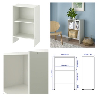 IKEA แท้ ชั้นวาหนังสือสีขาว 2 ชั้น