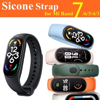 สายนาฬิกาข้อมือซิลิโคน สําหรับ Xiaomi Mi Band 7 6 5 4 3 Xiaomi Mi Band 3 4 5