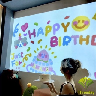 🔥ถ่ายภาพเกาหลี in🔥เครื่องฉายภาพ โปรเจคเตอร์ ปาร์ตี้วันเกิด ไอเดียจัดงานวันเกิดน่ารักๆ เครื่องฉายHBD Happy Birthday Projector