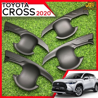 เบ้าประตู TOYOTA COROLLA CROSS 2020 เบ้ารองเปิดประตู สีดำด้าน โลโก้ดำ (AOS) lg_autoshop