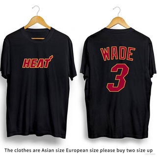 เสื้อยืดคอกลม พิมพ์ลาย Ellen NBA Miami Heat Dwyane Wade สีดํา สีขาว สําหรับผู้ชาย และผู้หญิง