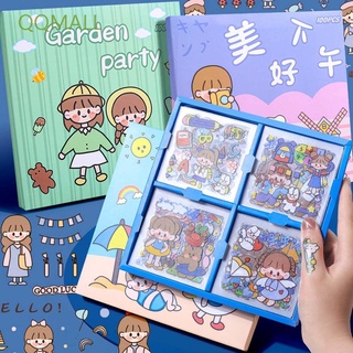 QQMALL Women Decorative Sticker Kawaii Scrapbook Stationery Sticker School Scrapbooking Pink Children Student Diary DIY Sticker