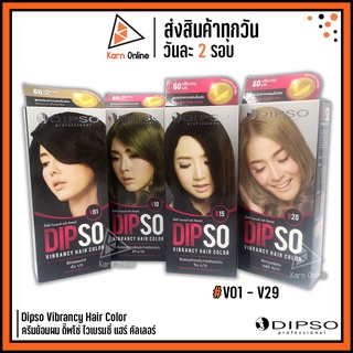 (V01 - V29) Dipso Vibrancy Hair Color  ครีมย้อมผม ดิ๊พโซ่ ไวเบรนซี่ แฮร์ คัลเลอร์ 60 ml.