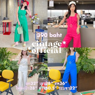 ราคาCintage♡ CT583 จั้มสูทขายาวเข็มขัด6173