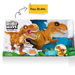 Roboalive รุ่น dino ไดโนเสาร์มีชีวิต Robo Alive Zuru Robo Dino Robotic Pet (Orange)