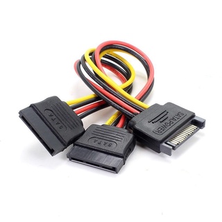 15Pin Sata 1 ถึง 2 พอร์ตมุมขวาแหล่งจ่ายไฟสายต่อขยายชายหญิงคู่สำหรับฮาร์ดดิสก์ SSD อ่าวพอร์ต SATA Multiplier 15Pin Sata .