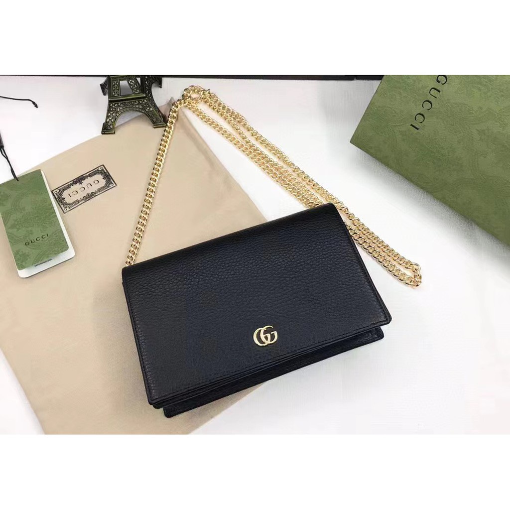 100% European authentic Gucci Marmont leather mini chain bag
