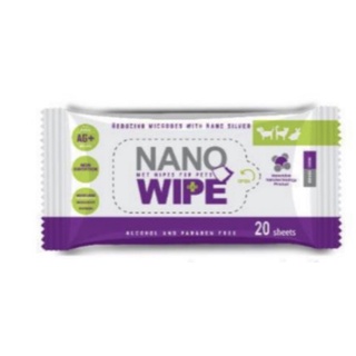 ((ห่อเล็ก)) Nano Wipe 18×20 cm 20 แผ่น ผ้าเปียก ทำความสะอาด สัตว์เลี้ยง