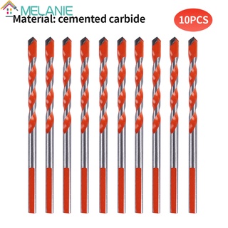 ดอกสว่านคาร์ไบด์ สามเหลี่ยม 6 มม. อเนกประสงค์ ทนทาน สําหรับเจาะกระจก เซรามิค กระเบื้อง อิฐ คอนกรีต โลหะ ไม้ 10 ชิ้น