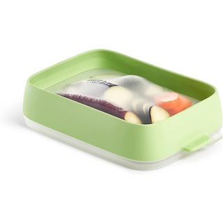 Direct from Japan CB Japan Lekue Silicone Wrap Stackable Storage [Platinum Silicon] Reusable Sealing Tray Lekue [Japan Authorized Distributor] Soft Green