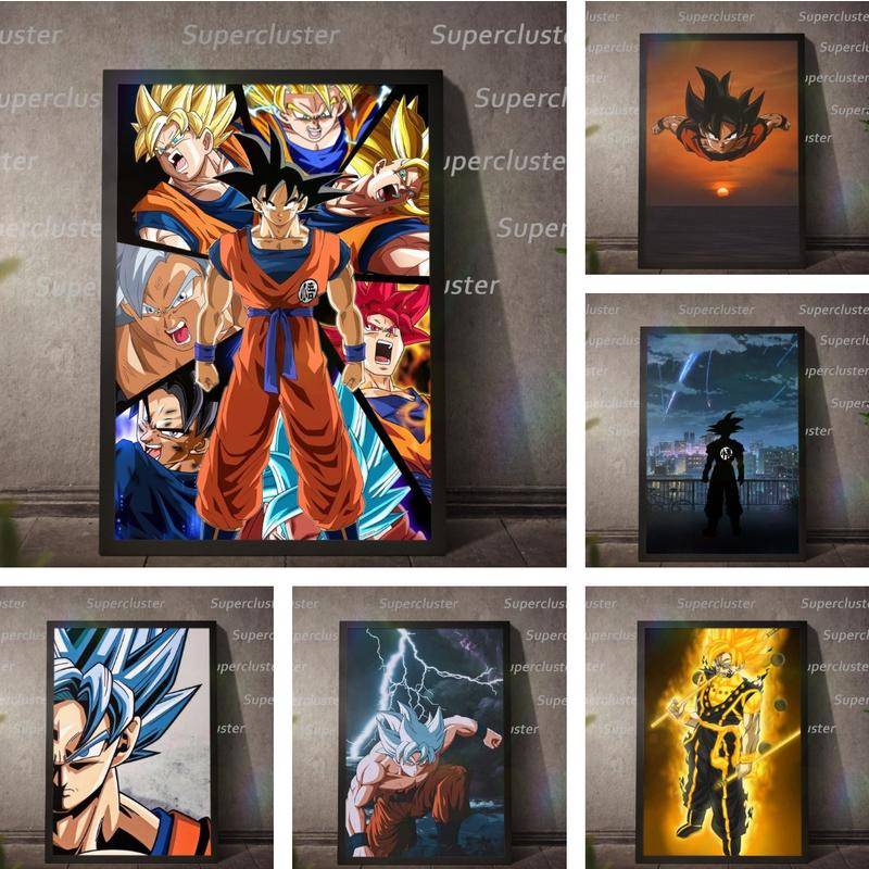โปสเตอร์ผ้าใบ พิมพ์ลายดราก้อนบอล โกคู สําหรับตกแต่งผนังบ้าน