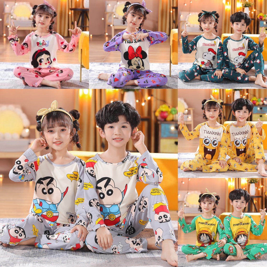 ชุดนอนเด็ก สูทแขนยาว ลายการ์ตูน มาใหม่ น่ารัก 100-150 ซม. ผ้านุ่ม ใส่ ...