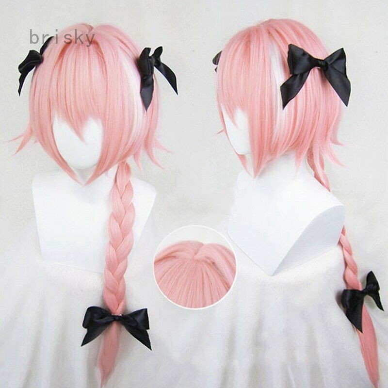 FGO Fate Apocrypha Astolfo Wig Pink Hair Long Ponytail Cosplay Wig ...