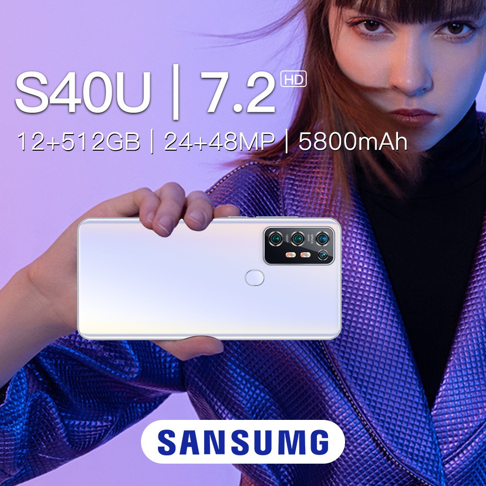 LN โทรศัพท์มือถือ SAMSUNG S40U สมาร์ทโฟน 7.2 นิ้วมือถือจอใหญ่ 512G โทรศัพท์ถูกๆ รองรับทุกซิม เมณูภาษาไทย Android โทรศัพท
