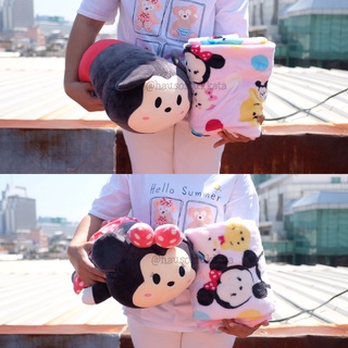 ตุ๊กตา หมอนผ้าห่ม Mickey Mouse มิกกี้เม้า &amp; Minnie Mouse มินนี่เม้า ท่าหมอบ ตัวนุ่ม 17นิ้ว มิกกี้ มินนี่ มิกกี้เม้าส์