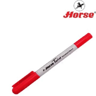 HORSEตราม้า ปากกาเคมี 2หัว หัวกลม 2มม./4มม. H-41 - หลากสี จำนวน 1ด้าม