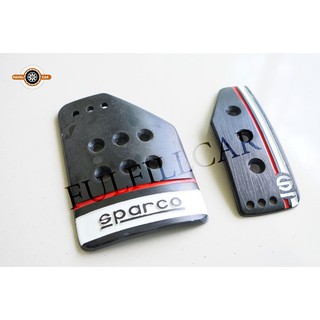 ชุดแป้นเหยียบคันเร่ง Sparco สีดำ Brake Pedal Pad 2ชิ้น สำหรับรถออโต้AT