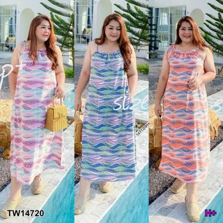 Maxi Dress #BigSize เดรสยาว สายเดี่ยวผูกโบว์ไหล่