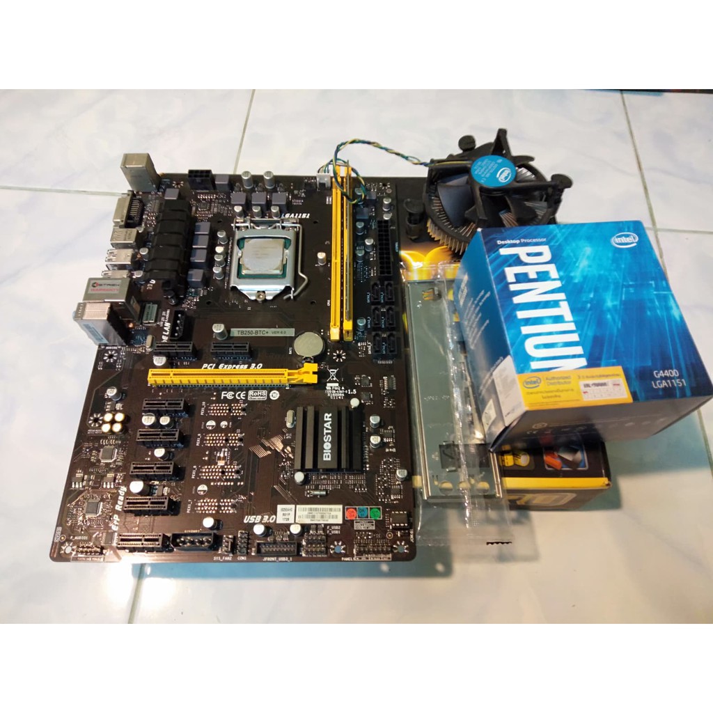 Cpu g4400+mb Biostar tb250-btc + ram ddr4 4g 2133