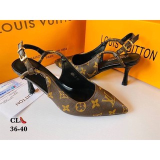 ***เชคสินค้าก่อนสั่งซื้อ***พร้อมส่งรองเท้าคัชชูส้นสูงรัดส้น Louis Vuitton งานเกรดไฮเอน(อุปกรณ์ครบเซต)