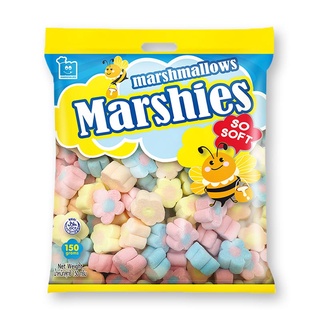 โปรโมชัน! มาร์ชี่ส์ มาร์ชแมลโลว์ รูปดอกไม้ กลิ่นวานิลลา 150 กรัม Marshies Vanilla Flower Marshmallows 150 g