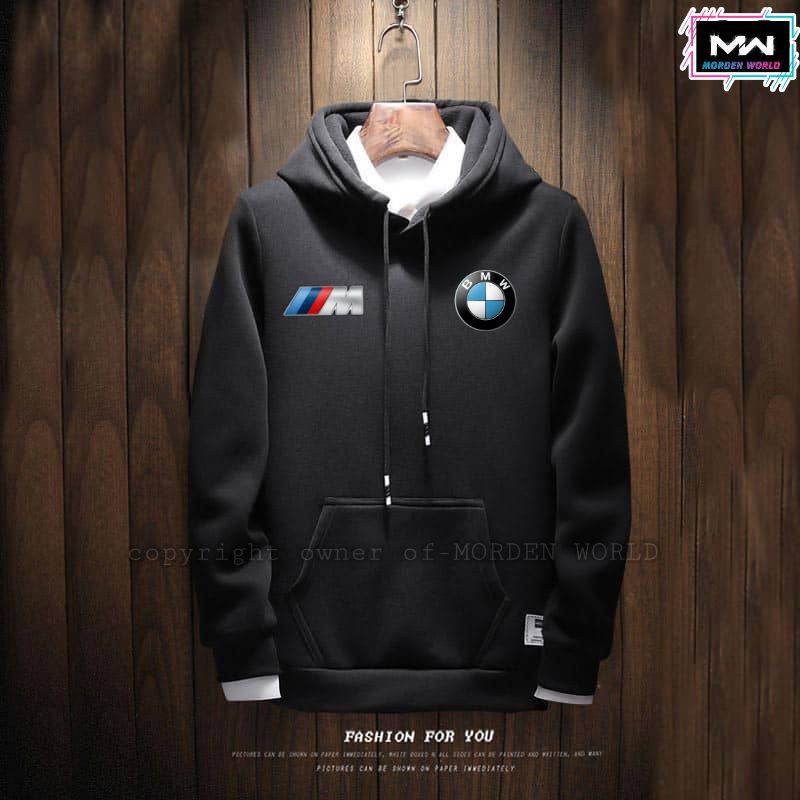 โลโก้ BMW พิมพ์แขนยาว Solid unisex Zipper / fullover Casual Sweatshirts jaket men