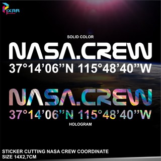 สติกเกอร์ตัด NASA CREW COORDINATE SOLID HOLOGRAM STICKER MOTOR สําหรับตกแต่งกระจกรถยนต์ แล็ปท็อป หนังสือ ฯลฯ