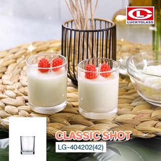 Lucky glass LG42 แก้วเป๊กช็อต(12ใบ) classic shot glass 2 ออนซ์ ตราลักกี้ LG-404202