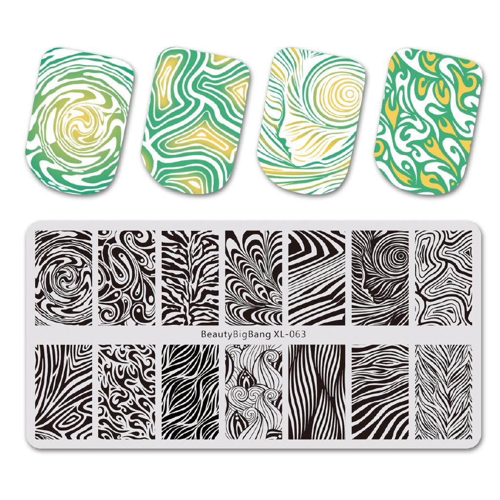 BEAUTYBIGBANG 6*12CM Rectangle Nail Stamping Stamping Template Image Plate Stencil Nails Tool XL-063