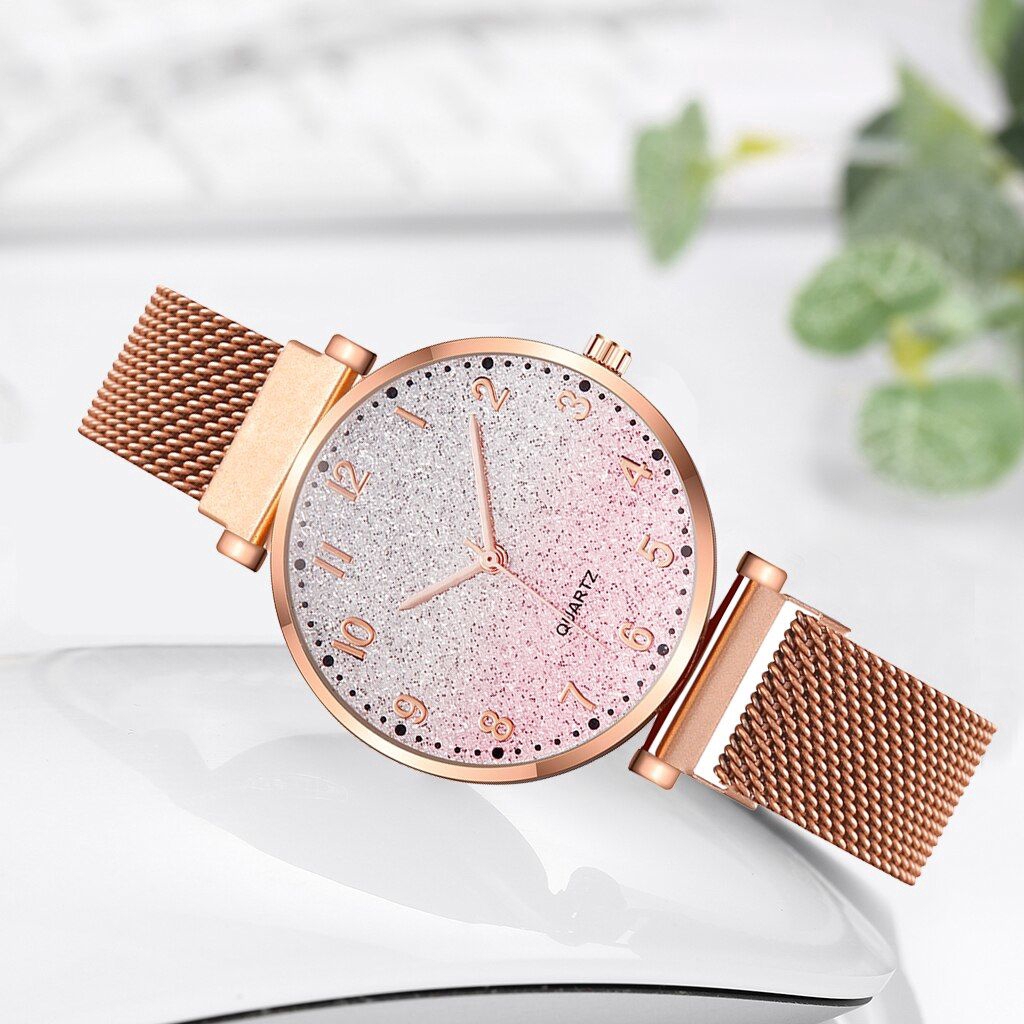 Women Fashion Gradient Color Starry Sky Watch Ladies Magnetic Wrist Watches