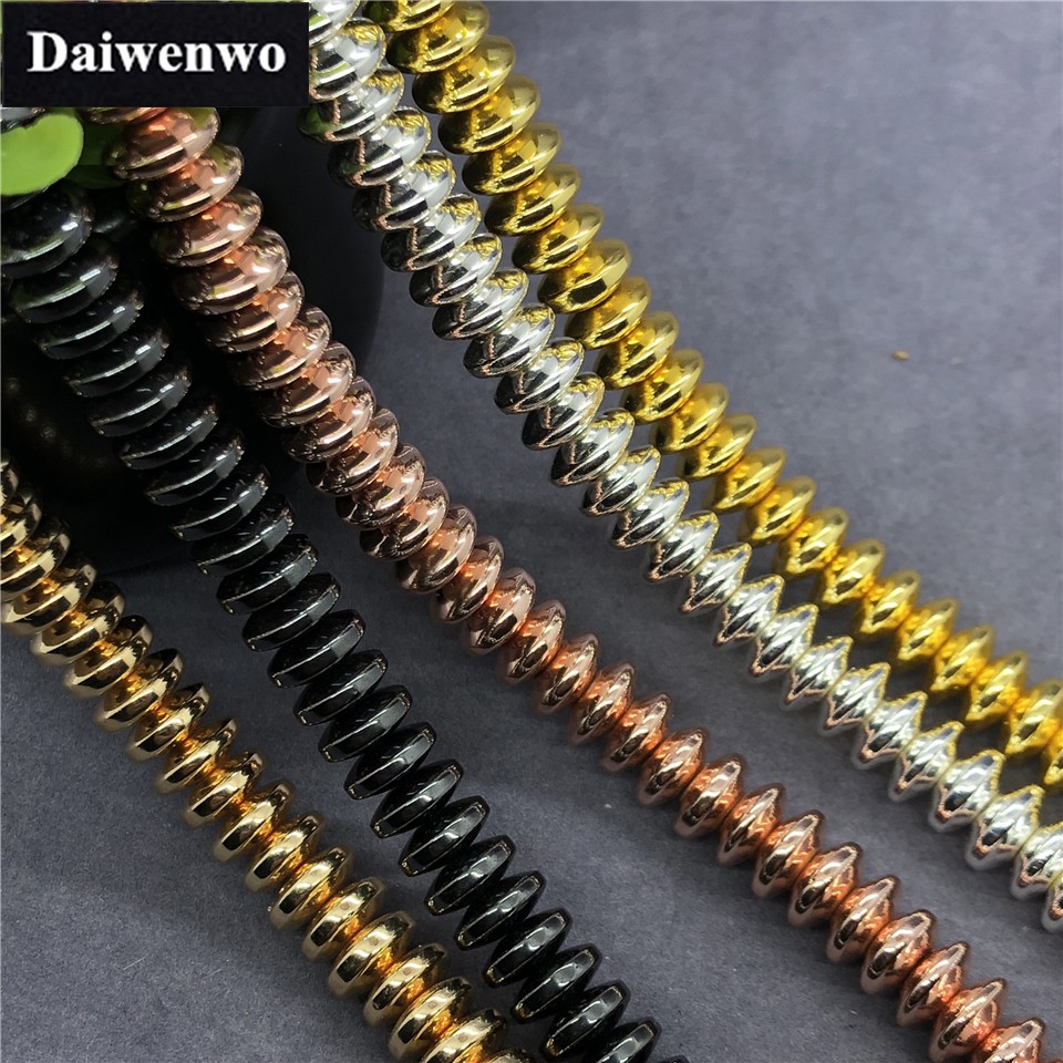 5 สีลูกปัด Spacer Hematine 4/6/8mm มิลลิเมตรธรรมชาติหลวมอุปกรณ์ DIY สร้อยข้อมือ