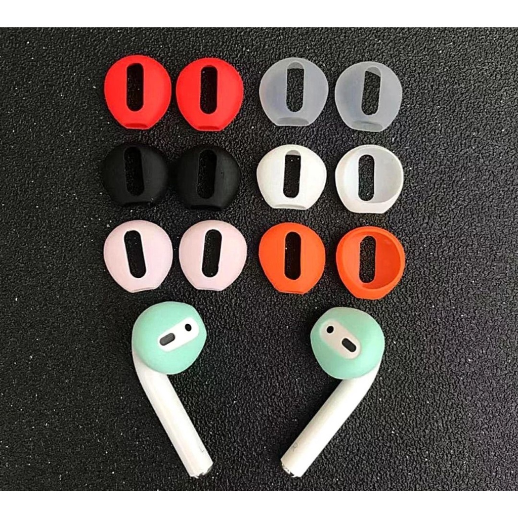 ซิลิโคนหูฟังสีสวย สำหรับ A ir/ Realme Buds Air/Huawei freebuds/Mi Air dots/TWS/ QCY  แบบบางพิเศษ+ปิด