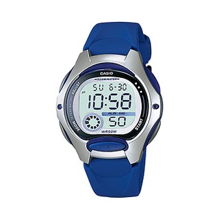 Casio นาฬิกาข้อมือผู้หญิง สีน้ำเงิน สายเรซิน รุ่น LW-200,LW-200-2A,LW-200-2AVDF