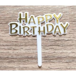 ป้ายปักเค้กhappy birthday แบบพลาสติก 25ชิ้น/ชุด