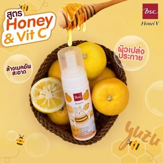 [1 แถม 1] HONEI V BSC โฟมมูสล้างหน้า BUBBLE FOAM 160ml. สูตรน้ำผึ้ง & วิตามินซี ผิวกระจ่างใส เปล่งประกาย