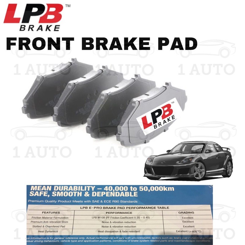 LPB E-PRO SEMI METALLIC ผ้าเบรคหน้า MAZDA RX-8 RX8 SE3P