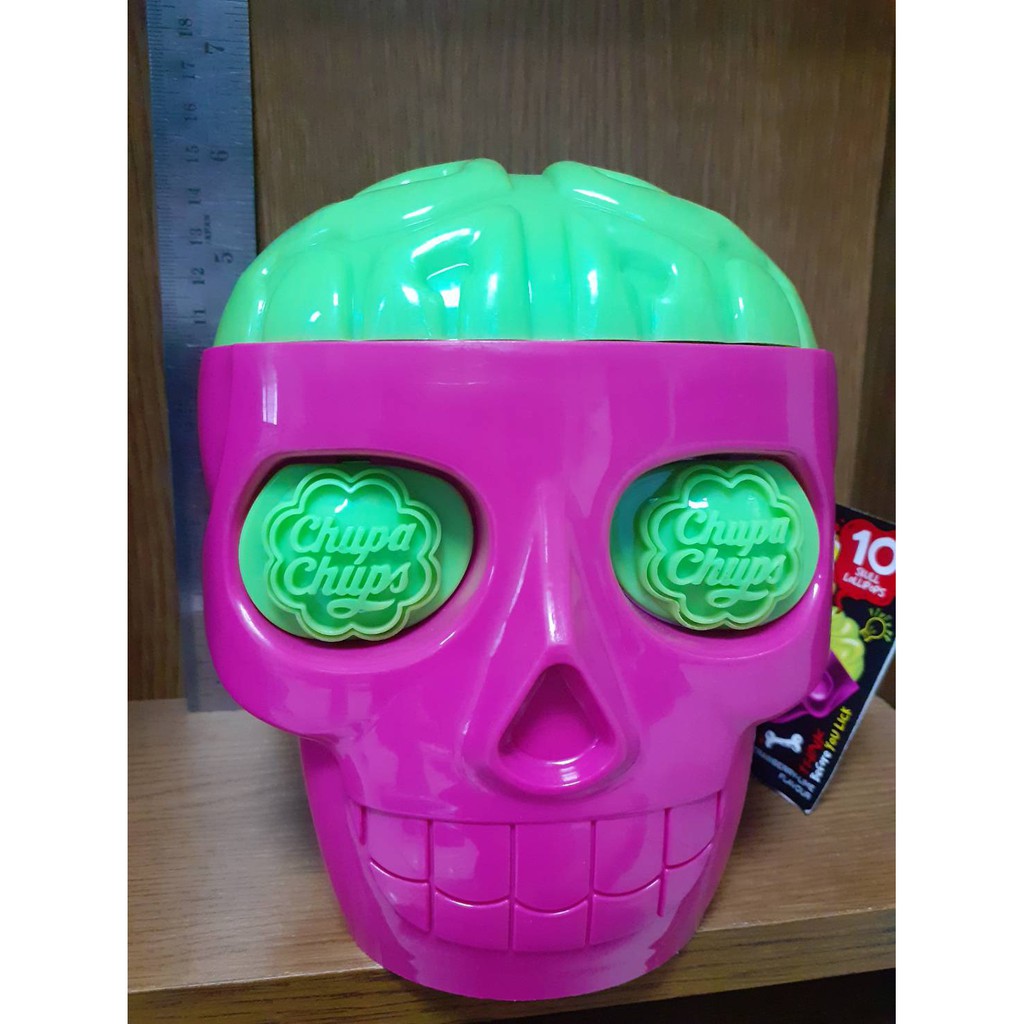 ถังหัวกะโหลก Chupa chups Skull พร้อมลูกอม 10 ไม้